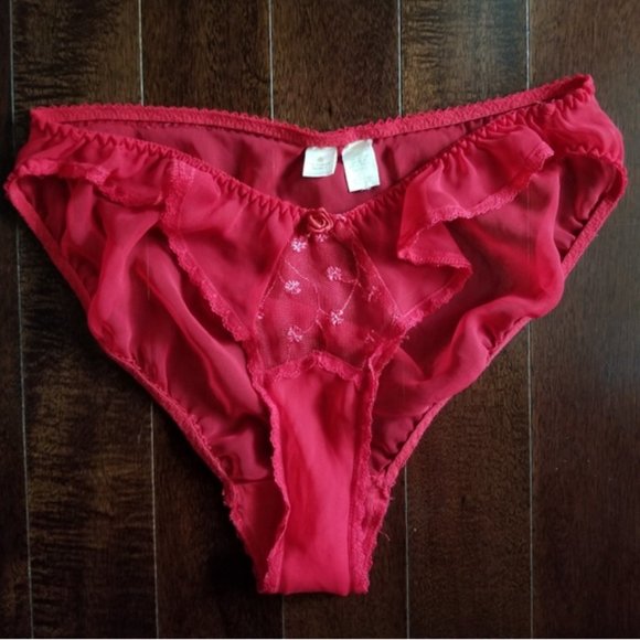 Gold Label VTG Victoria's Secret Red Panties L - Picture 6 of 6
